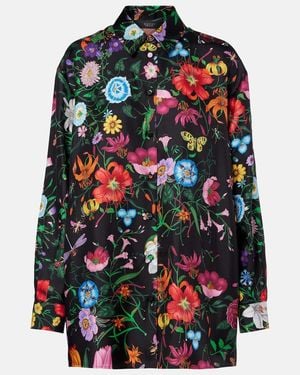 Gucci Printed Silk Twill Shirt - Black