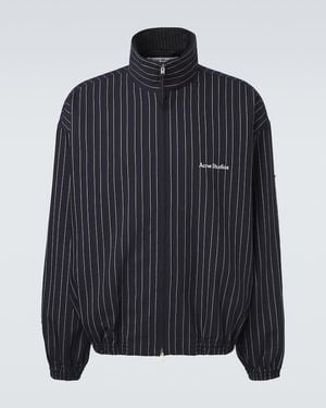 Acne Studios Jacke Aus Wolle Und Baumwolle - Blau