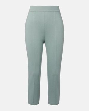 Loro Piana Siena Silk And Cotton Cropped Tapered Pants - Blue