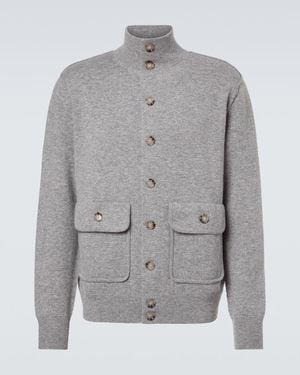 Allude Wool And Cashmere Jacket - Grey