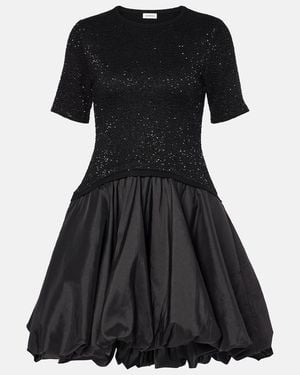 Jonathan Simkhai Kenz Ruffled Taffeta Minidress - Black