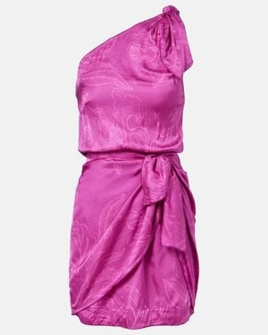 Poupette Celie Satin Jacquard Minidress - Pink