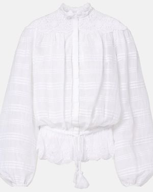 Isabel Marant Polly Lace And Cotton Blouse - White
