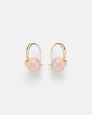 Sydney Evan 14Kt (585/1000) Earrings With Diamonds And Morganites - Pink