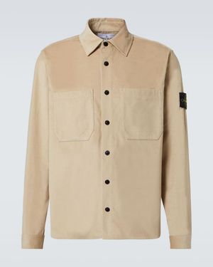 Stone Island Compass Cotton Corduroy Shirt - Natural