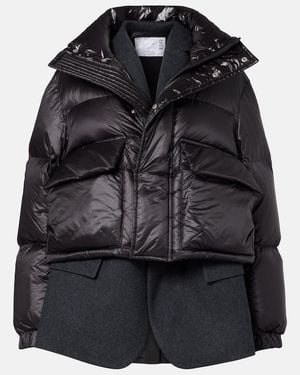 Sacai Layered Wool Down Jacket - Black
