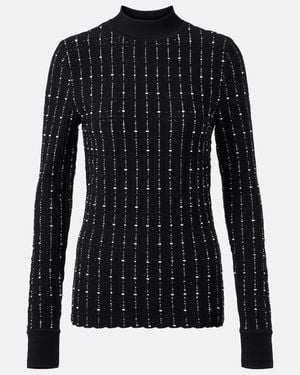 JOSEPH Ribbed-Knit Cotton-Blend Mockneck Jumper - Black