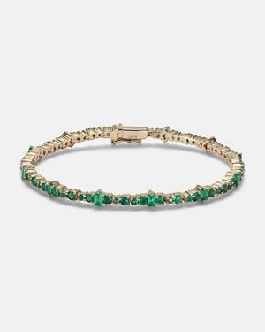 Ileana Makri Rivulet 18kt Gold Bracelet With Emeralds - Multicolour