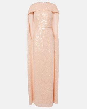 Erdem Sequined Chiffon Gown - Natural