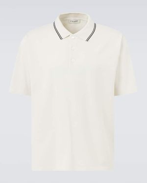 FRAME Cotton Pique Polo Shirt - White