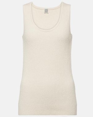 TOTEME Ribbed-Knit Cotton-Blend Boucle Tank Top - Natural