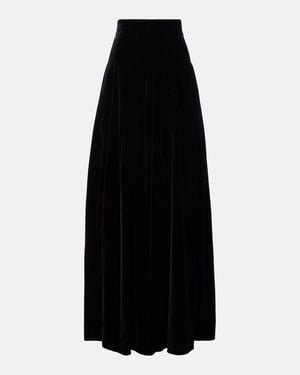 Max Mara Cotton Velvet Maxi Skirt - Black