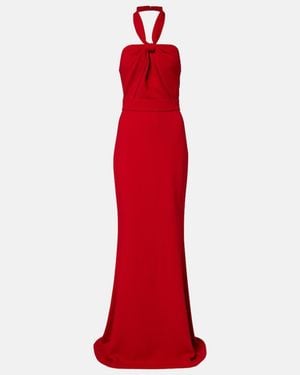 Elie Saab Draped Halterneck Gown - Red