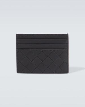 Bottega Veneta Intrecciato Leather Card Holder - Black