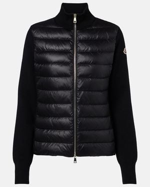 Moncler Daunenjacke Mit Schurwolle - Schwarz