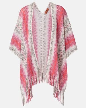 Missoni Lame Fringed Poncho - Pink