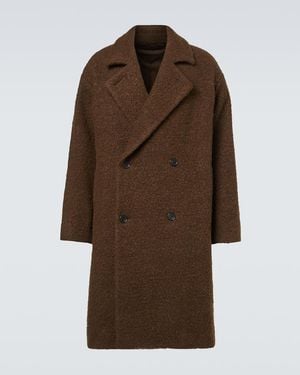 A.PRESSE Double-Breasted Wool-Blend Coat - Brown