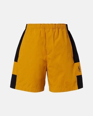 Saint Laurent Cassandre Cotton Bermuda Shorts - Yellow