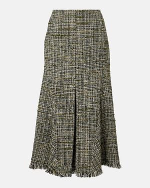 Erdem Tweed Midi Skirt - Green