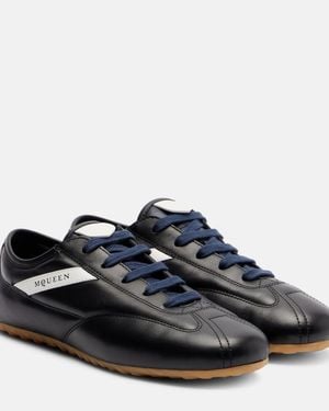 McQueen Boxe Leather Trainers - Black