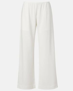 Leset Arielle Crepe Wide-Leg Trousers - White