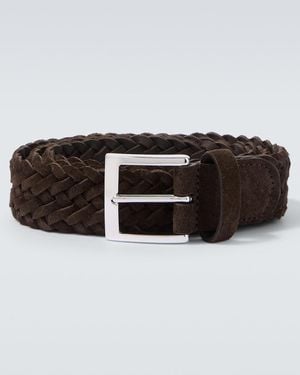 Kiton Guertel Aus Veloursleder - Braun