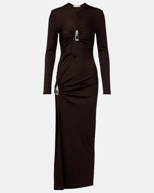 Christopher Esber Cutout Ribbed-Knit Midi Dress - Black