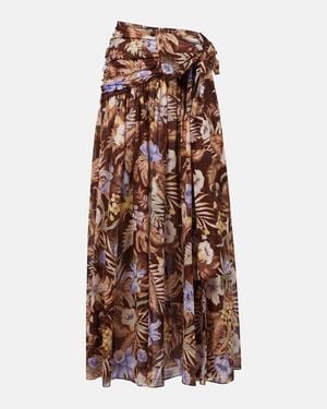 Zimmermann Cotton Coco Maxi Skirt - Brown