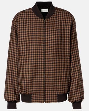 Saint Laurent Wool Teddy Bomber Jacket - Brown