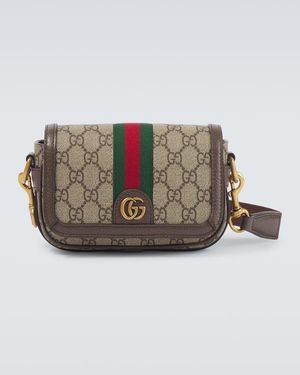 Gucci Bolso Cruzado Ophidia Mini De Lona Gg - Multicolor