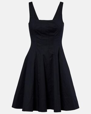 STAUD Wells Cotton Minidress - Black