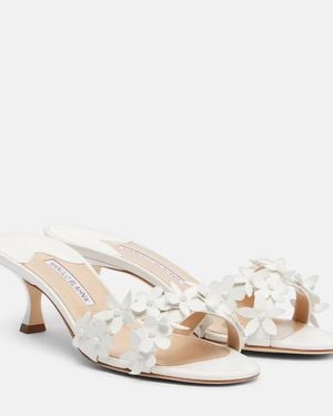 Manolo Blahnik Sandalen Anistarona Aus Leder - Natur