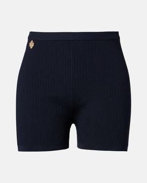 Saint Laurent Knitted Biker Shorts - Blue