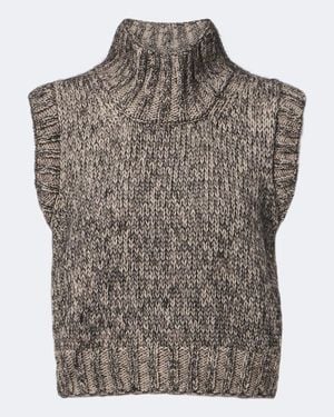 KHAITE Chaleco De Cachemir, Mohair Y Seda Con Cuello Alto - Gris