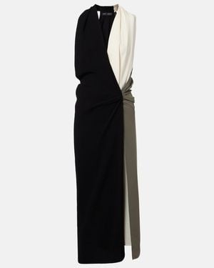Proenza Schouler Elsa Draped Crepe Midi Dress - Black