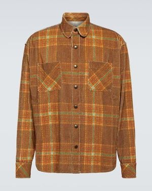 ERL Checked Cotton Corduroy Shirt - Brown