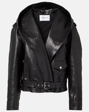Alaïa Biker Leather Jacket - Black