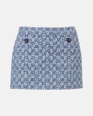 Gucci Gg Tweed Miniskirt - Blue