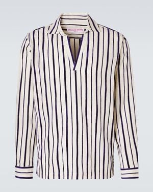 Orlebar Brown Ridley Striped Cotton-Blend Shirt - Black