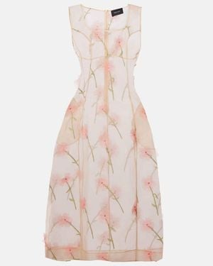 Simone Rocha Midikleid Sculpted Carnation Aus Organza - Pink