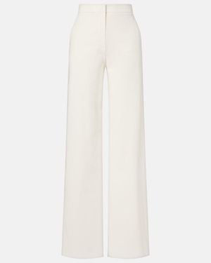 Max Mara Dentice Cotton-Blend Wide-Leg Pants - White