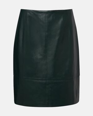 Vince Jupe Crayon En Cuir - Vert