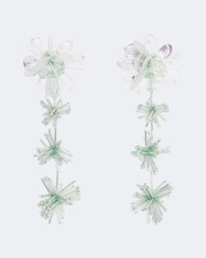 Oscar de la Renta Embellished Drop Earrings - White