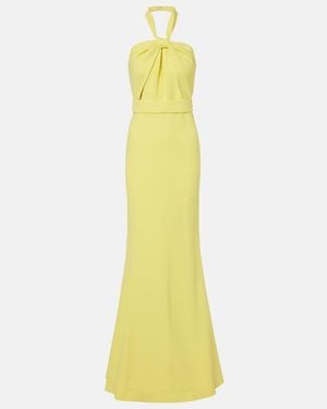 Elie Saab Halterneck Cady Gown - Yellow