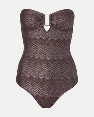 Melissa Odabash Badeanzug Argentina Aus Lame - Braun