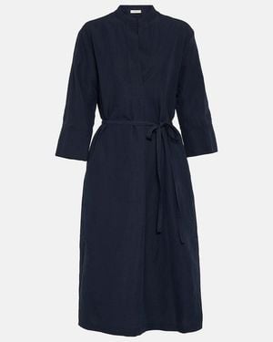 Vince Cotton-Blend Midi Dress - Blue