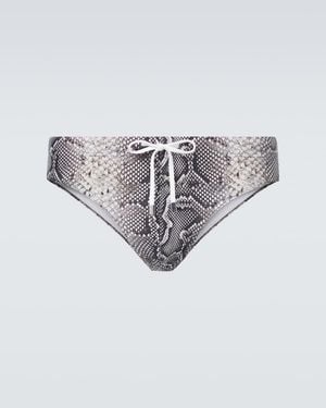 Tom Ford Bedruckte Badehose - Weiß