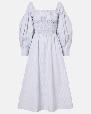 Altuzarra Josie Striped Cotton Midi Dress - Blue