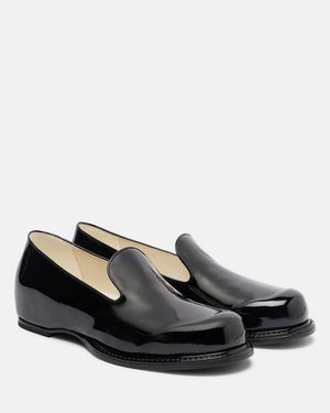 Phoebe Philo Patent Leather Slip-On Shoes - Black