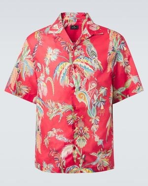 Etro Paisley Cotton Bowling Shirt - Red